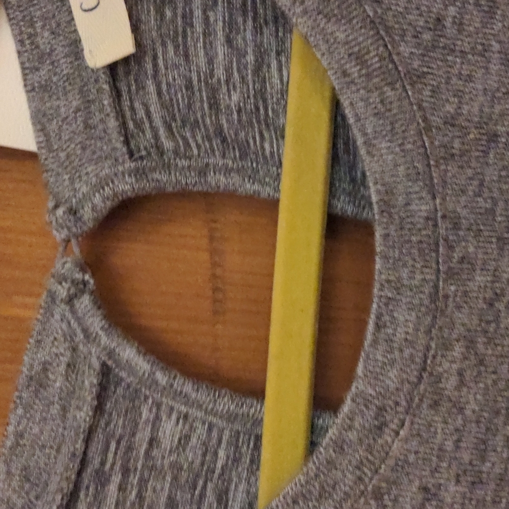 Como Blu Gray Wide Leg Knit Athleisure Jumpsuit Size Small - Picture 3 of 9
